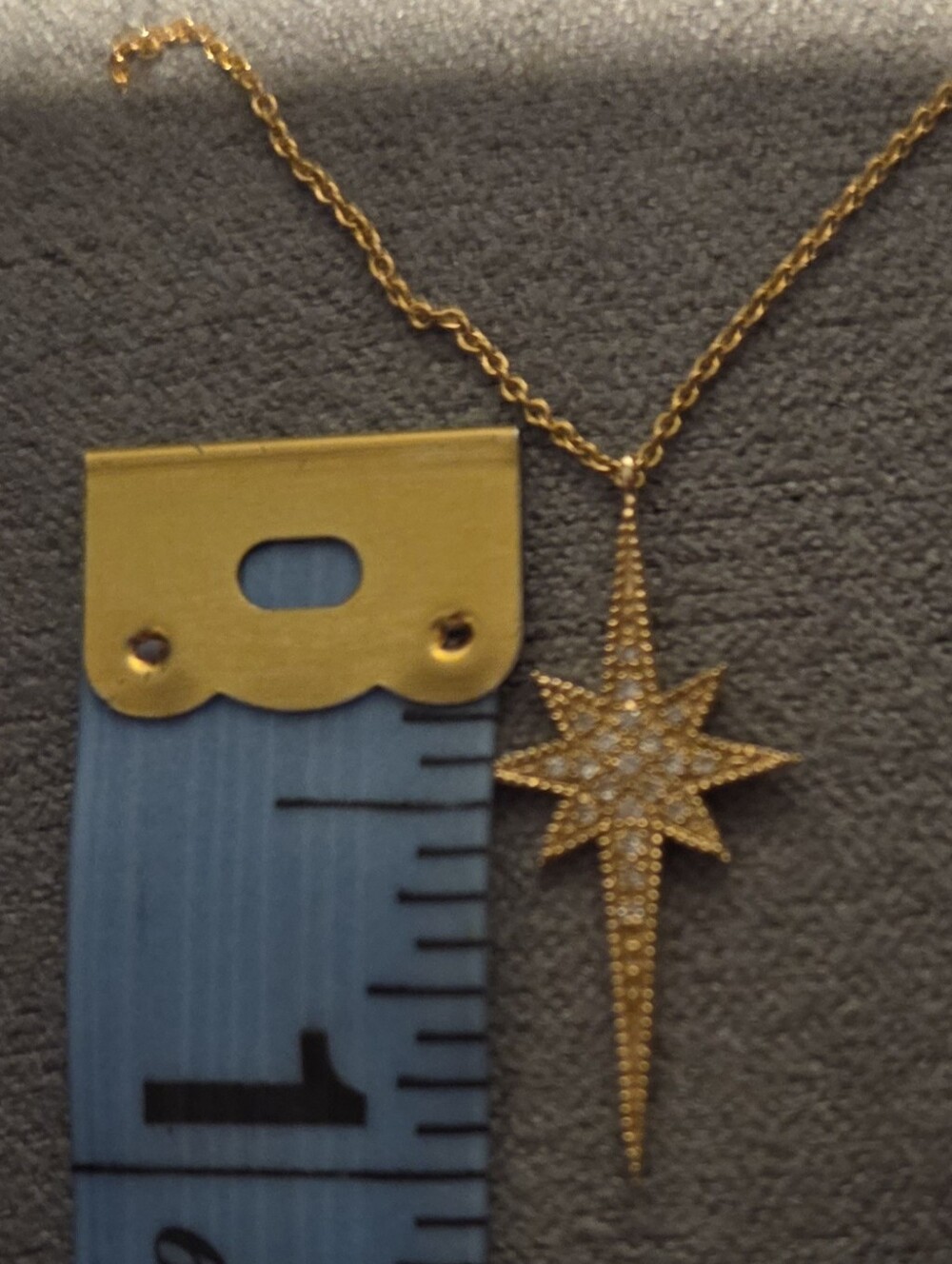 14k Gold And Diamond North Star Pendant Necklace - Picture 6 of 7